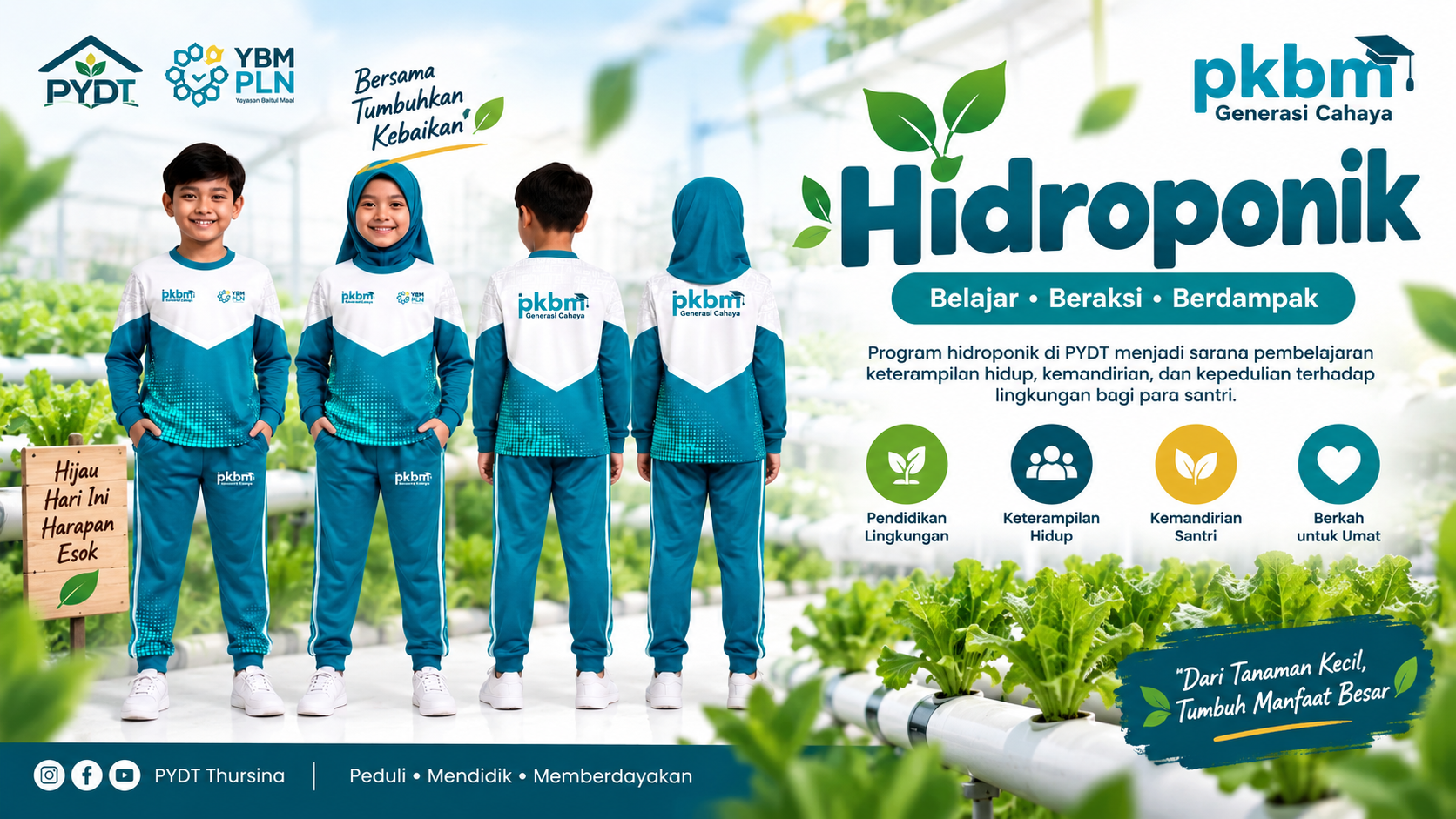 Kegiatan Hidroponik Pondok Yatim Dhuafa Thursina